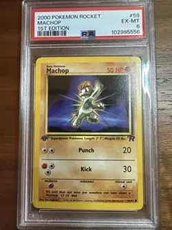 2000 Pokemon Rocket Machop 1st Edition #59/82 PSA 6 - Image 1