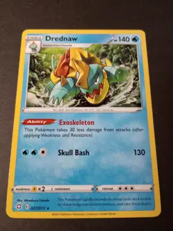 Pokemon Shining Fates Drednaw Uncommon Card 027/072 NM - Image 1