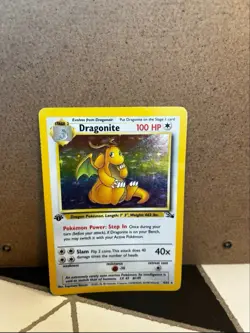 Dragonite Fossil First Edition 4/62 Pokemon Holo LP - Image 1