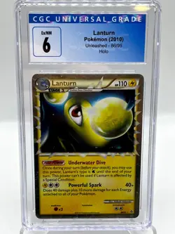 Lanturn Prime 86/95 HGSS Unleashed Holo Ultra Rare Pokemon Card CGC 6 EX/NM - Image 1