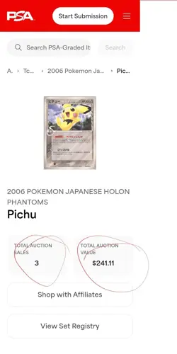 RARE!! P.S.A. 10 2006 POKEMON JAPANESE HOLON PHANTOMSPichu S&H INCLUDED In $ - Image 3
