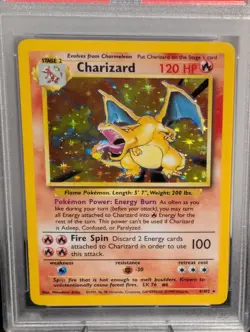 Pokemon 1999 Charizard Holo Base Set 4/102 Card PSA 8 NM MT - Image 2