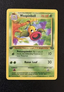 Pokemon TCG Weepinbell Jungle 1st Edition Uncommon Card 48/64 Never Played, RAW - Image 1