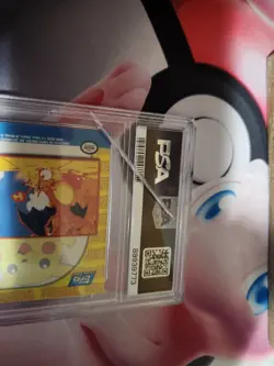 Pokemon PSA 9 The "Tail" End/Race Foil Charizard Topps Chipped Slab/Discounted - Image 2