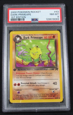 2000 Pokemon Rocket DARK PRIMEAPE 1st Edition 43/82 PSA 8 NM-MT - Image 1