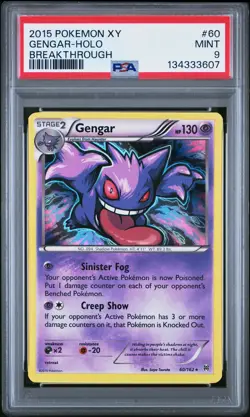 2015 Pokemon Xy Breakthrough #60 Gengar-Holo Breakthrough PSA 9 - Image 1