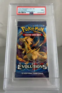 [PSA 9] 2016 Pokemon XY Evolutions Booster Pack Mega Charizard Artwork Mint - Image 1