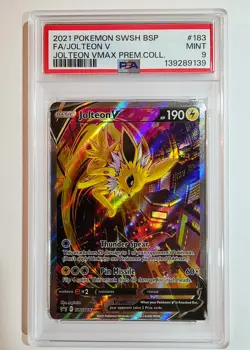 ⚡ Jolteon V SWSH183 ⚡ 2021 Pokemon BSP ⚡ VMax Premium Collection ⚡ PSA 9!! - Image 1