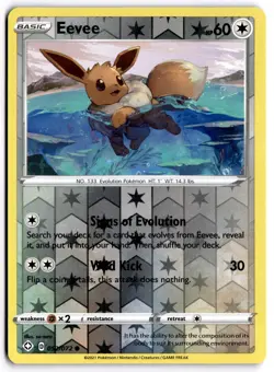 Pokemon TCG Eevee 052/072 Shining Fates Reverse Holo - Image 1