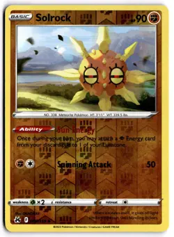 Pokemon TCG Solrock 069/159 Crown Zenith Reverse Holo - Image 1