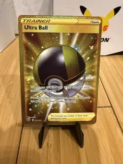 Pokemon TCG Ultra Ball 186/172 - Brilliant Stars Full Art Secret Rare Gold Holo - Image 1