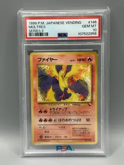 Pokemon Moltres Vending Series 2 Japanese #146 PSA 10 Gem Mint - Image 1