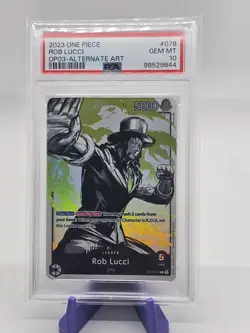 Rob Lucci One Piece Pillars of Strength OP03-076 Alt Art Leader PSA 10-GEM MT - Image 1