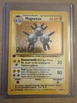 Magneton First Edition Holo 9/102 GERMAN Pokemon Vintage TCG Card - Image 1