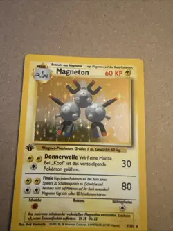 Magneton First Edition Holo 9/102 GERMAN Pokemon Vintage TCG Card - Image 5