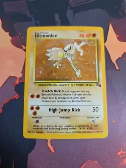 Pokemon TCG Hitmonlee 1999 Fossil Holo Card 7/62 Unlimited Holo Rare MP - Image 1