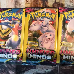 Pokemon Sun & Moon Unified Minds (4) 3-Card Booster Packs Art Set 2019 Sealed - Image 4
