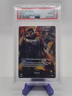 One Piece Card Game TCG OP04-020 Issho Alt Art Leader PSA 10 - Image 1
