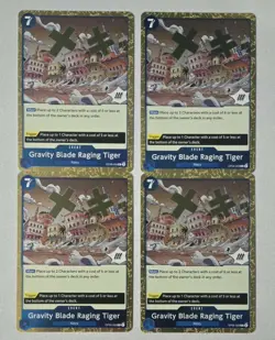 Gravity Blade Raging Tiger Play Set (4 Cards) - Wings of the Captain (OP06-058) - Image 1