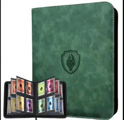 Green -Toploader Binder | Holds 112 Toploaders | 4 Pocket Top Loader Card Binder - Image 1
