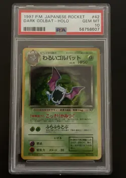 1998 PSA 10 Gem Mint Pokemon Japanese Rocket Dark Golbat Holo Rare - Image 1