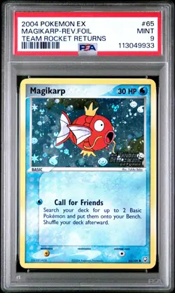 2004 POKEMON EX TEAM ROCKET RETURNS MAGIKARP #65 REVERSE PSA 9 MINT #113049933 - Image 1