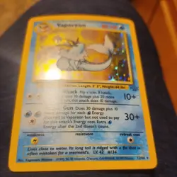 Pokemon Vaporeon Holo Jungle 1st Edition Shadow 12/64 MP - Image 5
