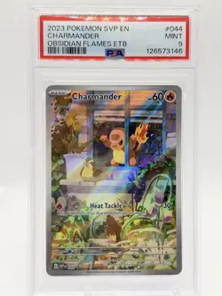 2023 POKEMON SVP EN-SV OBSIDIAN FLAMES ETB PROMO #044 CHARMANDER PSA 9 - Image 1