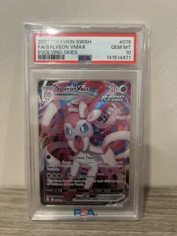 Pokemon SWSH Evolving Skies Sylveon VMAX 075/203 PSA 10! - Image 1