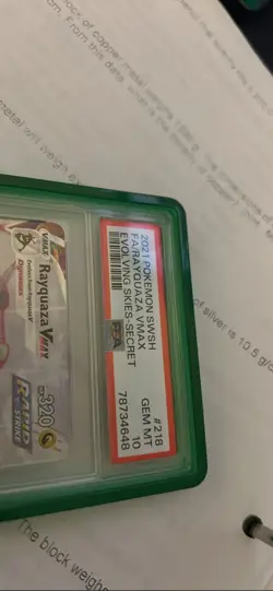 2021 POKEMON SWORD & SHIELD EVOLVING SKIES #218/203 RAYQUAZA VMAX SECRET PSA 10 - Image 2