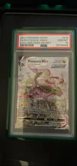 2021 POKEMON SWORD & SHIELD EVOLVING SKIES #218/203 RAYQUAZA VMAX SECRET PSA 10 - Image 3
