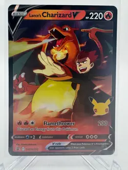 Pokemon Lance's Charizard V SWSH133 Sword & Shield Celebrations Black Star Promo - Image 1