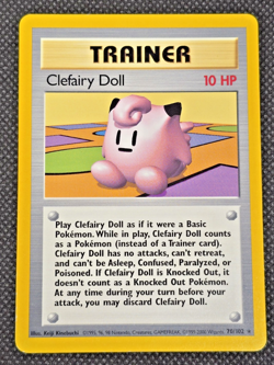 Pokemon TCG Clefairy Doll Base Set Trainer 70/102 Unlimited Rare - NM -- L7 - Image 1