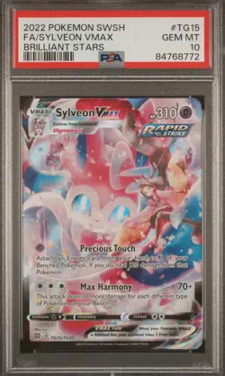 2022 POKEMON SWORD & SHIELD BRILLIANT STARS #TG15 FULL ART/SYLVEON VMAX PSA 10 - Image 1