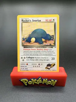 Rocket's Snorlax 033/132 Rare Gym Heroes Pokemon Card MP - Image 1