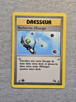 Pokemon Card FRENCH Energy Search Trainer 59/62 1st Edition Fossil - Image 1