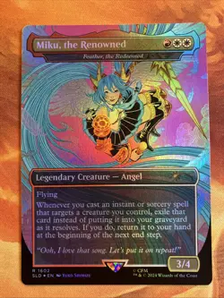 MTG Rainbow Foil Borderless Miku, the Renowned - Feather, the Redeemed SLD!! - Image 1