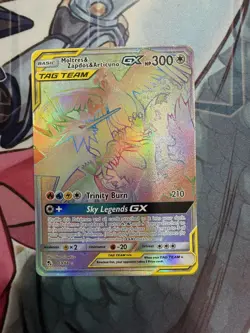 Moltres & Zapdos & Articuno GX 69/68 Rainbow Rare Hidden Fates Pokemon Card - Image 1