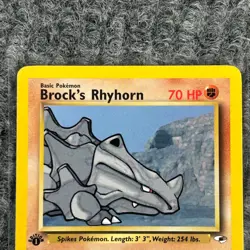 Vintage Pokemon Gym Heroes Brock's Rhyhorn 70/132 1st Edition Non-Holo NM - Image 3