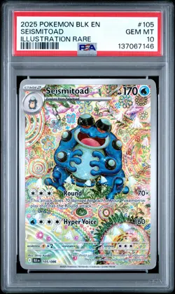 2025 POKEMON BLK EN-BLACK BOLT ILLUSTRATION RARE #105 SEISMITOAD PSA 10 - Image 1
