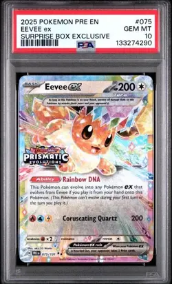 PSA 10 - 2025 Pokemon Prismatic Evolutions Suprise Box EEVEE #075 (4290) - Image 1