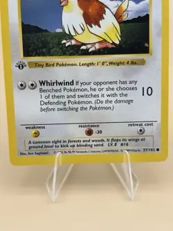 1999 Pokemon Pidgey 57/102 1st Edition Shadowless Vintage Base Set TCG - Image 5