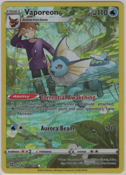 Vaporeon - TG02/TG30 - Pokemon TCG -Brilliant Stars Sword & Shield Holo Rare NM - Image 1