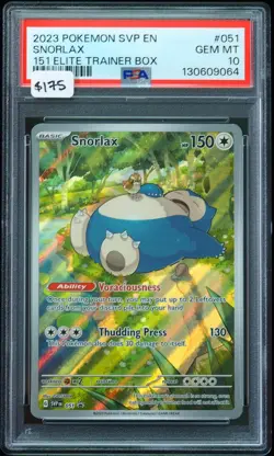 2023 Snorlax #051 Elite Trainer Box PSA 10 Pokemon Card - Image 1