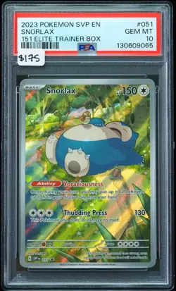 2023 Snorlax #051 Elite Trainer Box PSA 10 Pokemon Card - Image 4