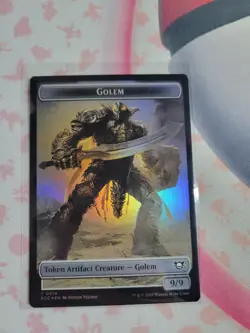Golem 14 / Elemental 7 - Foil - Token - EOE - NM - MTG Magic the Gathering - Image 1