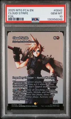 2025 MTG FINAL FANTASY THROUGH THE AGES FOIL #0042 CLOUD STRIFE PSA 10 - Image 1