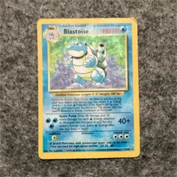 Pokemon Blastoise Base Set Holo Rare 2/102 100 HP Wizards of the Coast Card - Image 1