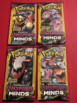 POKEMON Sun & Moon UNIFIED MINDS 3 Card Mini Booster Packs Complete Pack Art Set - Image 3