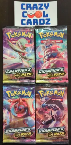 🔥Pokemon TCG Champion's Path Booster Pack (4 packs) Art Set Gardevoir Alcremie - Image 1